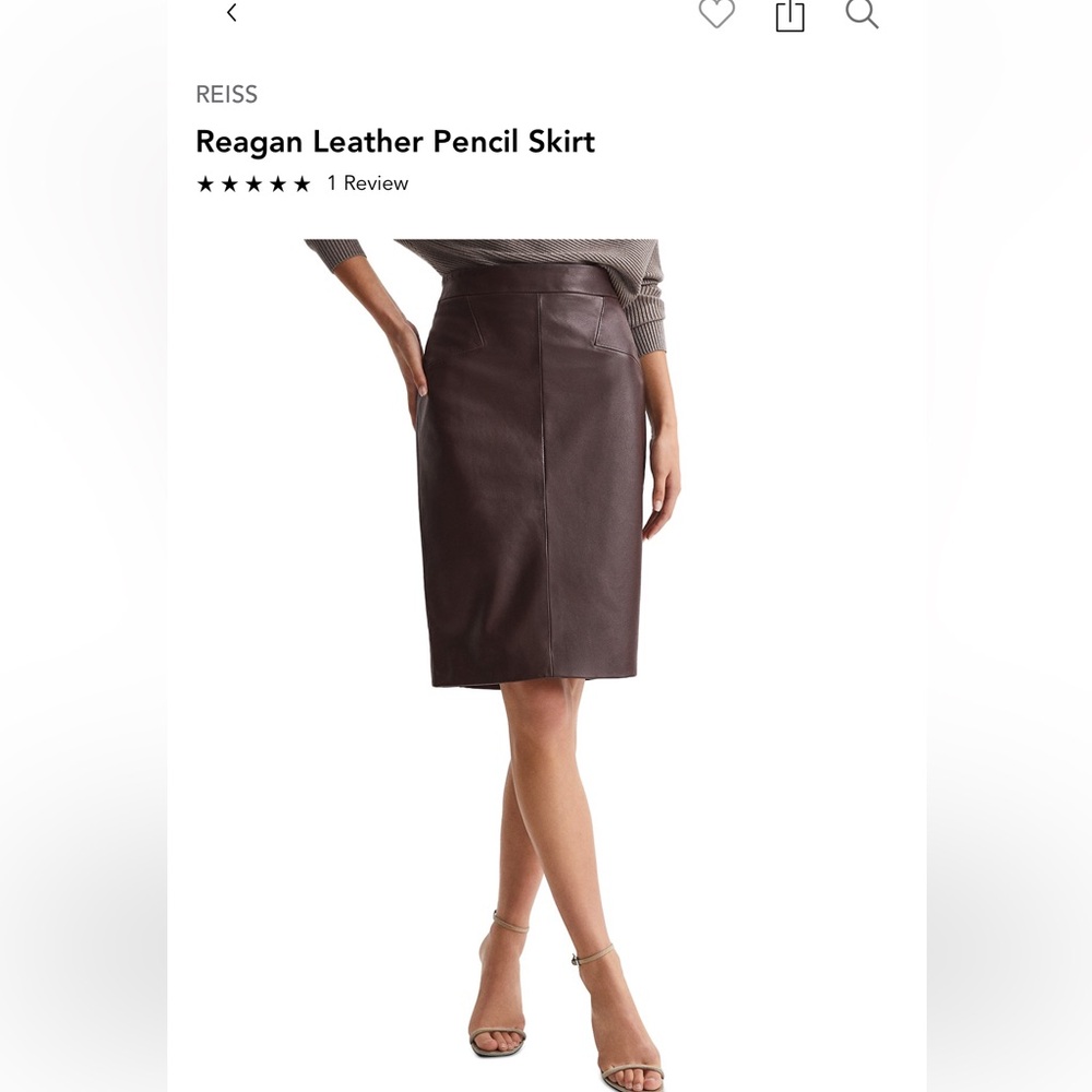 Reiss leather pencil skirt